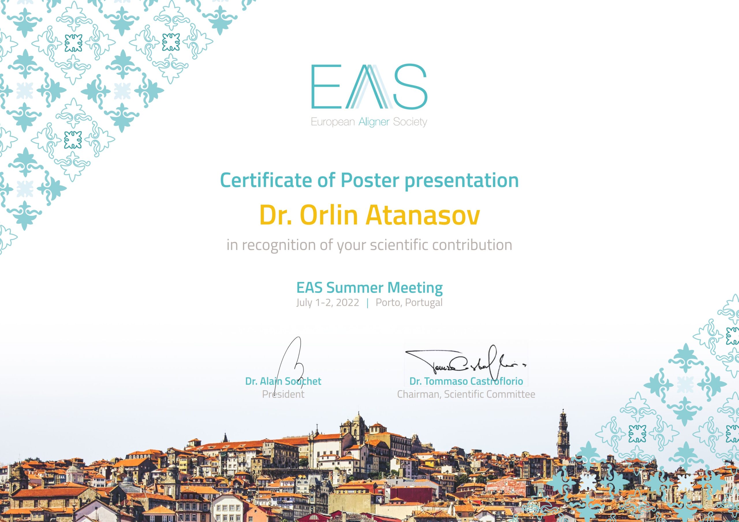 Orlin Atanasov Poster Certificates Porto 2022 EAS 001